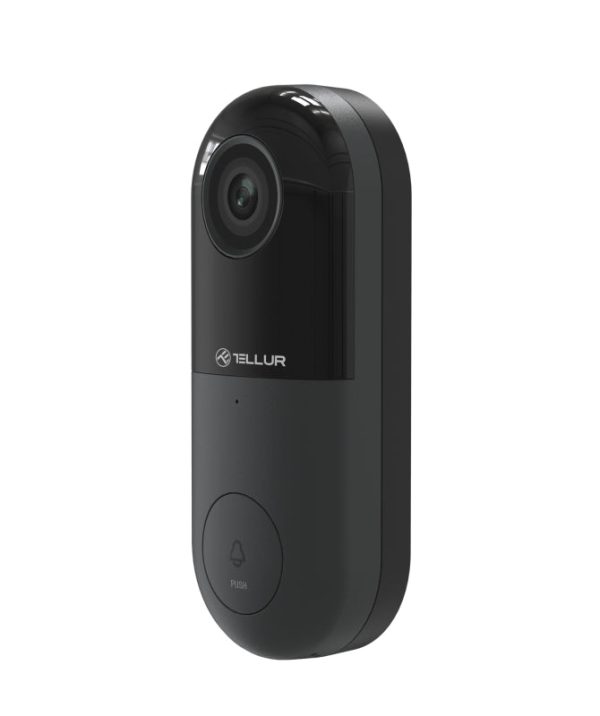 Tellur Smart WiFi Video DoorBell 1080P, PIR, Wired Black For Sale