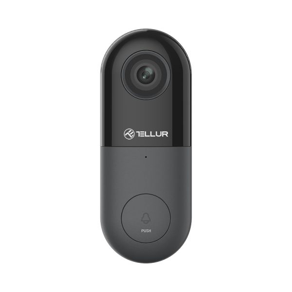 Tellur Smart WiFi Video DoorBell 1080P, PIR, Wired Black For Sale