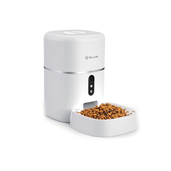 Tellur Smart WiFi Pet Feeder, UltraHD Camera, 4L white on Sale