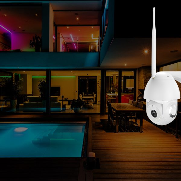 Tellur Smart WiFi Outdoor Camera 3MP, UltraHD, Autotracking, PTZ white on Sale