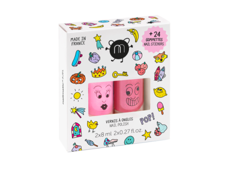 Nailmatic KIDS Nail Polish & Stickers Set POP Nagų lakų ir lipdukų rinkinys vaikams, 1vnt on Sale