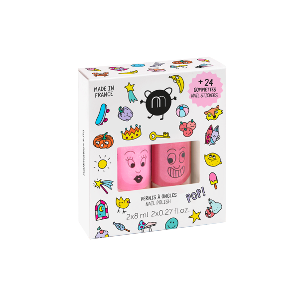 Nailmatic KIDS Nail Polish & Stickers Set POP Nagų lakų ir lipdukų rinkinys vaikams, 1vnt on Sale