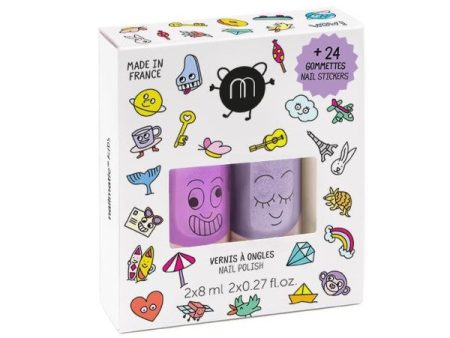 Nailmatic KIDS Nail Polish & Stickers Set WOW Nagų lakų ir lipdukų rinkinys vaikams, 1vnt Online now