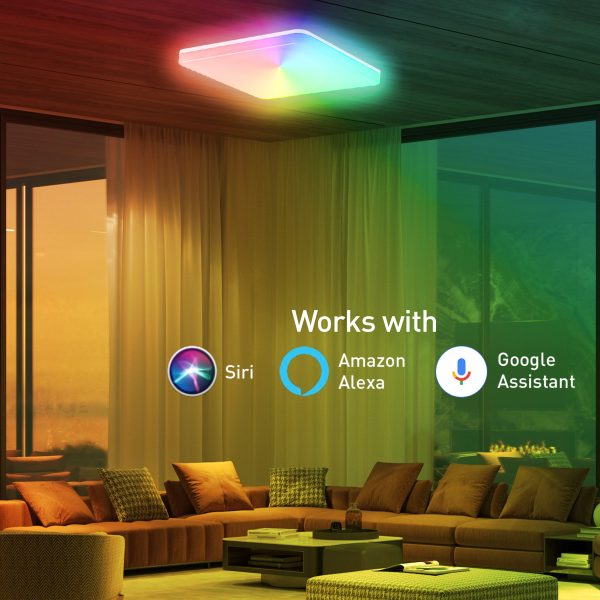 Tellur Smart WiFi Ceiling Light, RGB 24W, Square, White on Sale