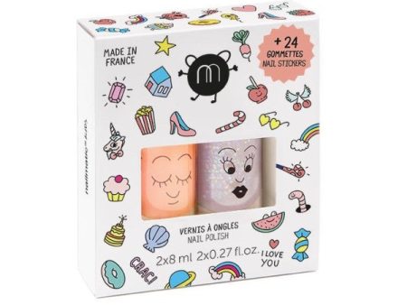 Nailmatic KIDS Nail Polish & Stickers Set CRAC Nagų lakų ir lipdukų rinkinys vaikams, 1vnt For Cheap