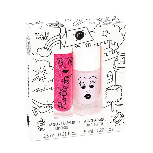 Nailmatic KIDS FAIRYTALES Rollette Nail Polish Duo Set Nagų lako ir lūpų blizgio rinkinys, 1vnt For Discount