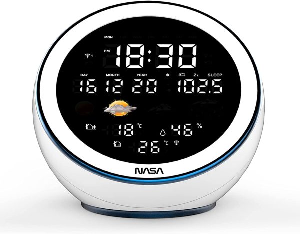 Nasa WSP1500 white Weather Station Speaker BT Moon Fashion