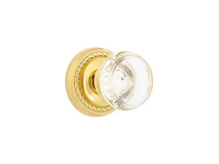 Emtek 8201GT Privacy , Rope Rosette , Georgetown Crystal Knob Online now